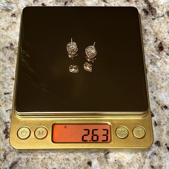 Solid 14K Simulated Diamond Earrings